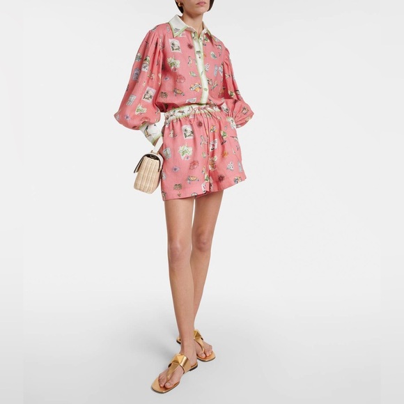 Alemais Pants - NWOT Alemais printed linen shorts US size 8